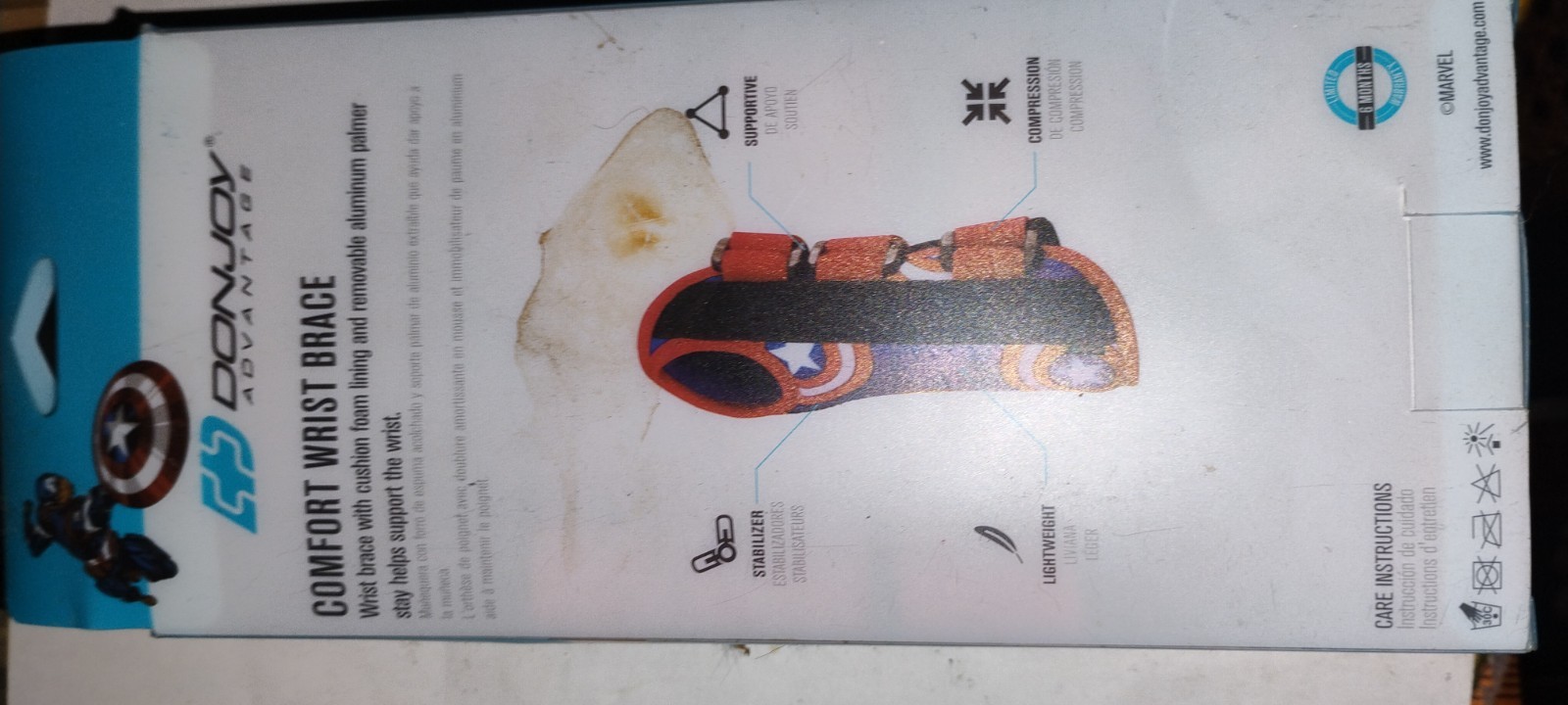 DonJoy Advantage Marvel Captain America RIGHT Wrist Brace- NEW small