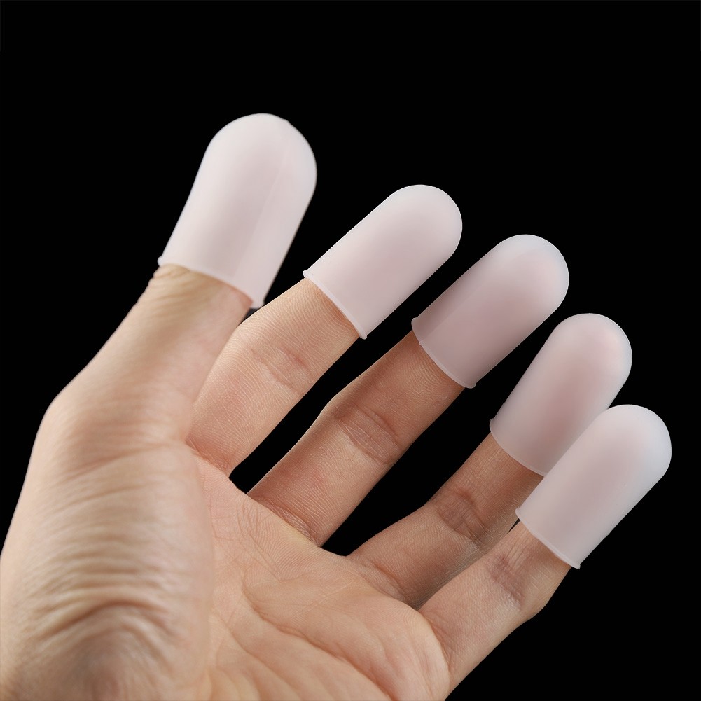 5pcs Silicone Finger Protector Thumbs Cover Fingertip For Heat Cooking BEA