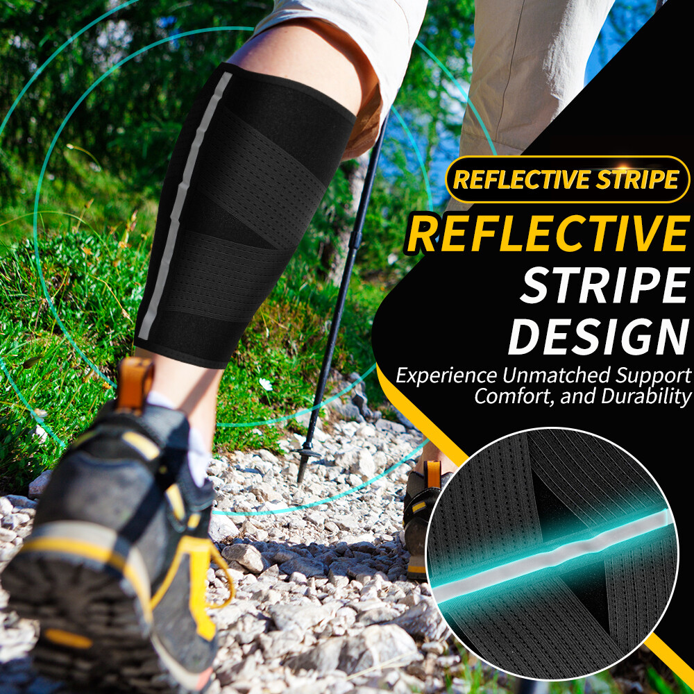CFR Calf Brace Shin Splint Support Adjustable Lower Leg Compression Wrap Black