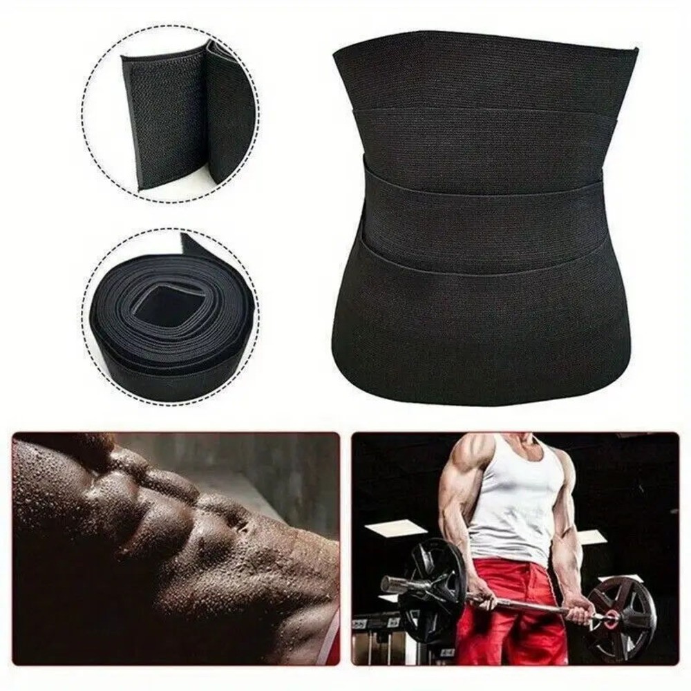 Wrapped Elastic Detachable Body Slimming Tummy Control Belt, 1PCS for (Black)