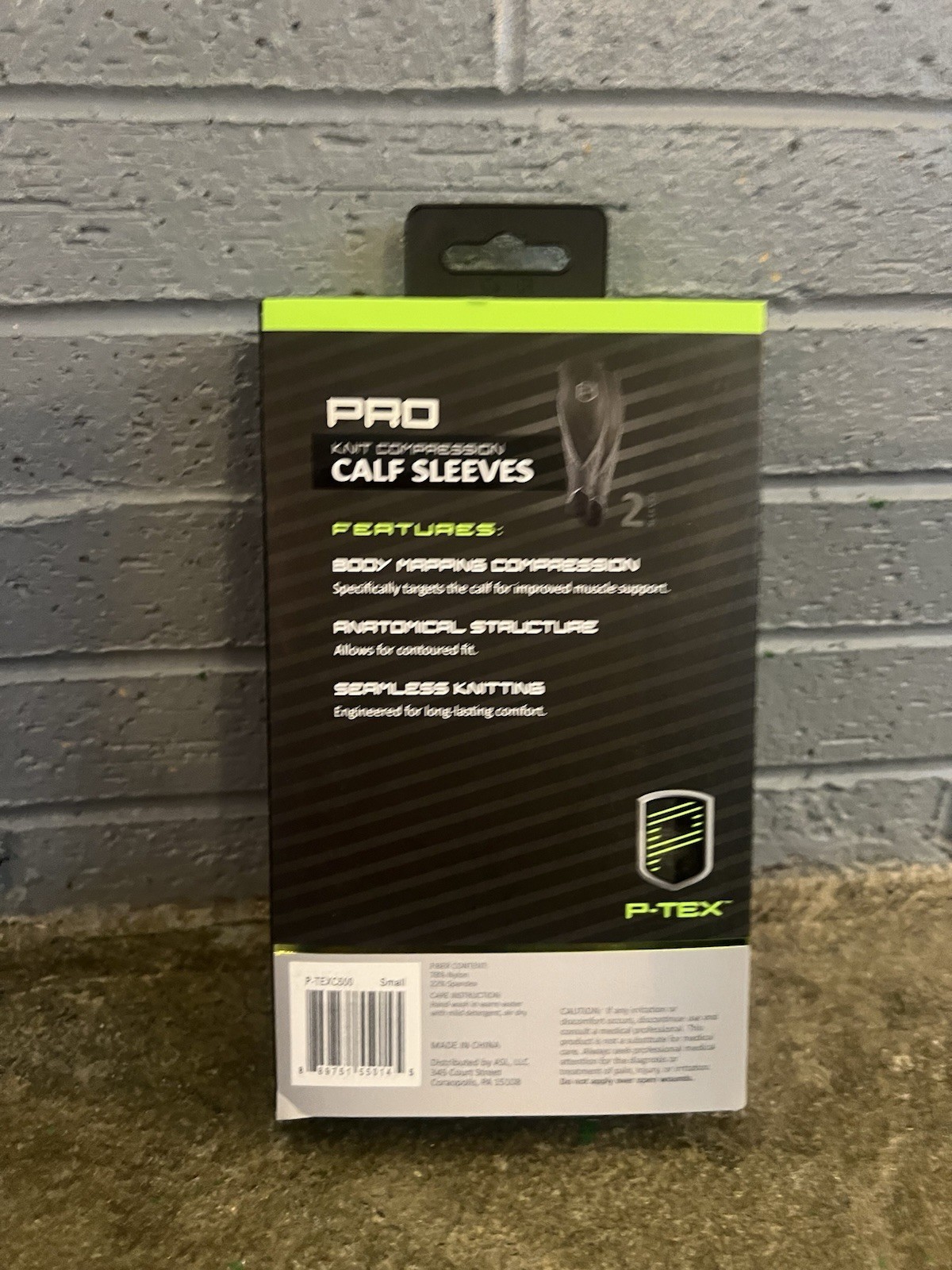 P-TEX ** PRO KNIT COMPRESSION CALF SLEEVES **P-TEXC500” Small Pair **BLACK*NEW**