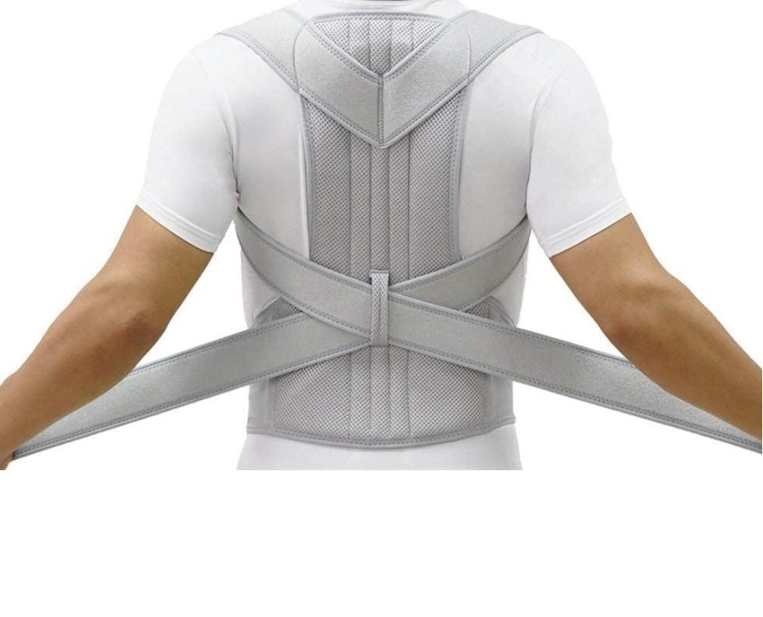 MEN’S ADJUSTABLE POSTURE CORRECTOR LOW BACK SUPPORT SHOULDER BRACE BELT 3XL NWT
