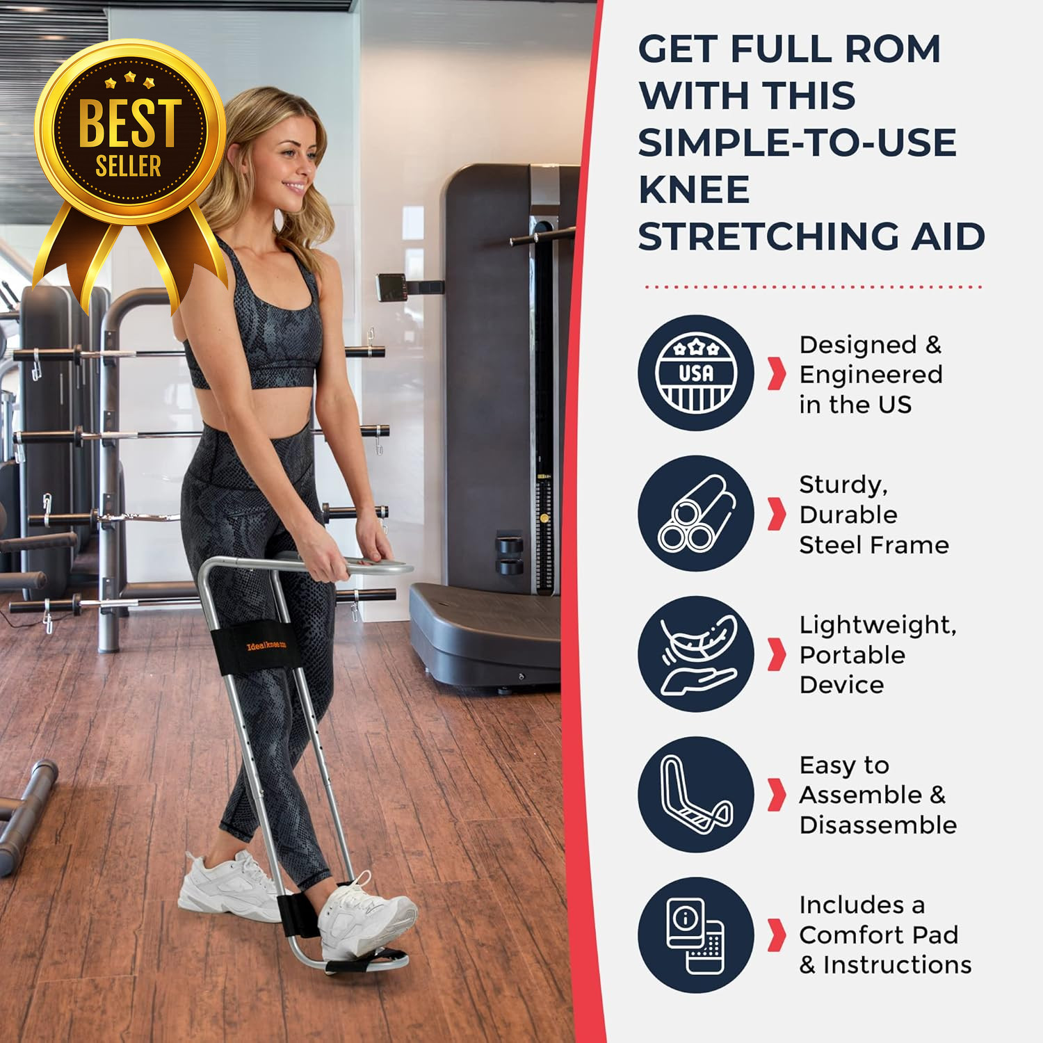 IdealKnee Extension Device Knee Stretcher for Rehabilitation and Knee Extension