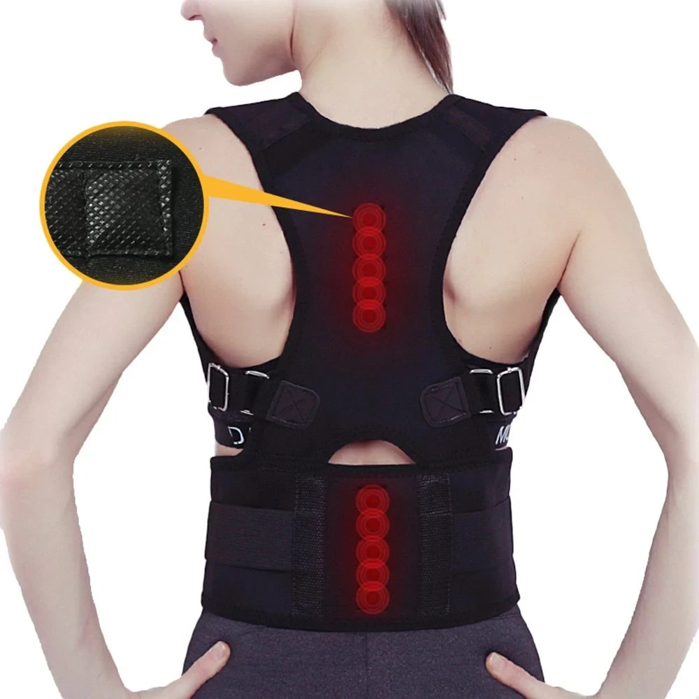 Slouching Posture Corrector Support Magnetic Back Shoulder Brace Band Men Women