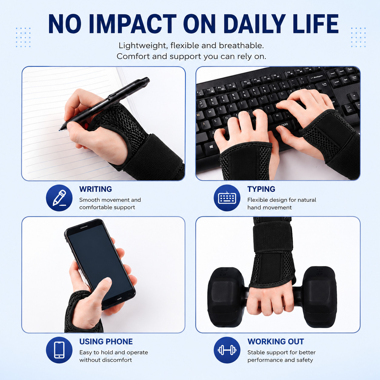 Wrist Support Brace & Compression Glove Kit – Carpal Tunnel, Arthritis Relief
