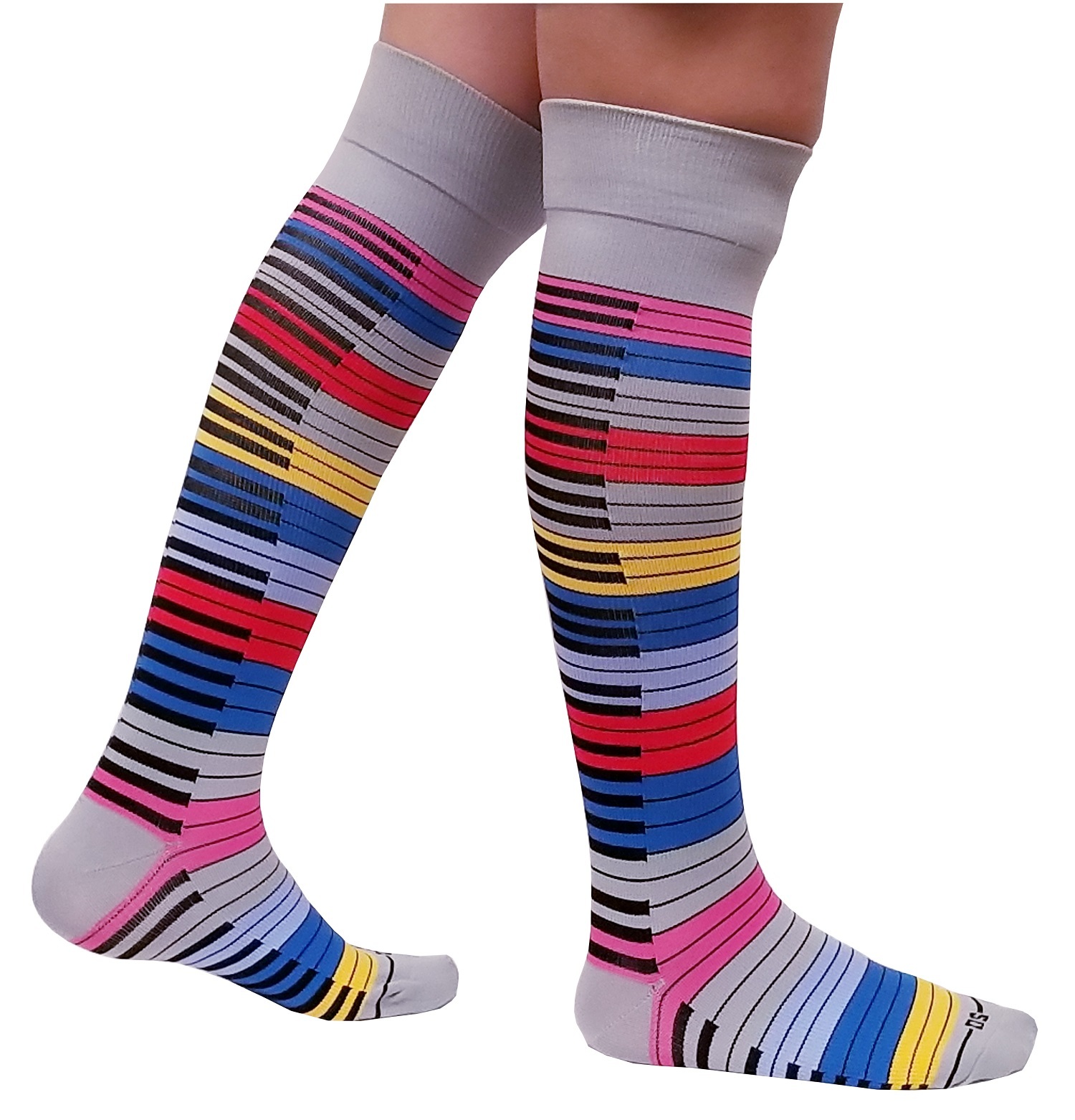 6 Pairs Pack 15-20 mmHg Sports Travelers Anti-Fatigue Compression Socks 9-11