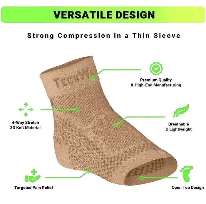 ****NEW**** TechWare Pro Compression Ankle / Foot Sleeve L/XL 1 Pair
