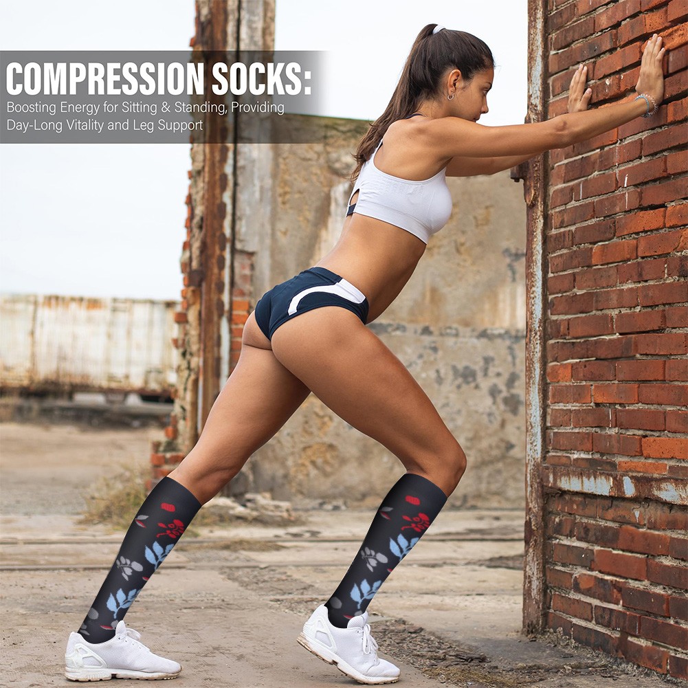 Unisex 20-30 mmHg Knee High Compression Socks Breathable Anti-Slip S/M/L/XL