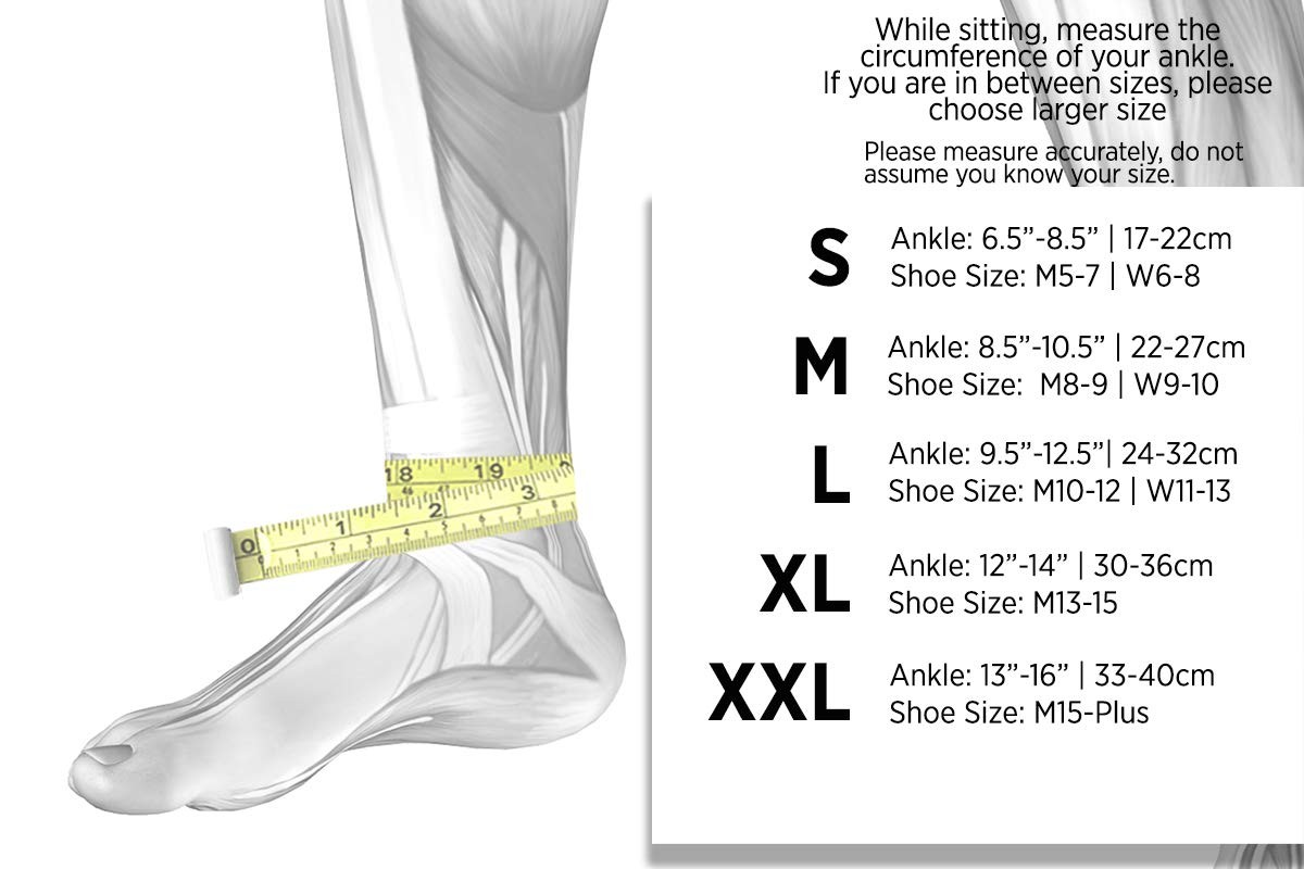 Left X Large Black Orthopedic Ankle Brace with Medial Lateral Support and Com…
