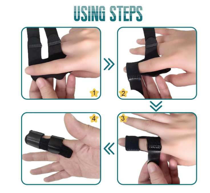 Finger Splint 2Pcs, Trigger Finger Splint Brace for Middle, Index, Ring Fingers