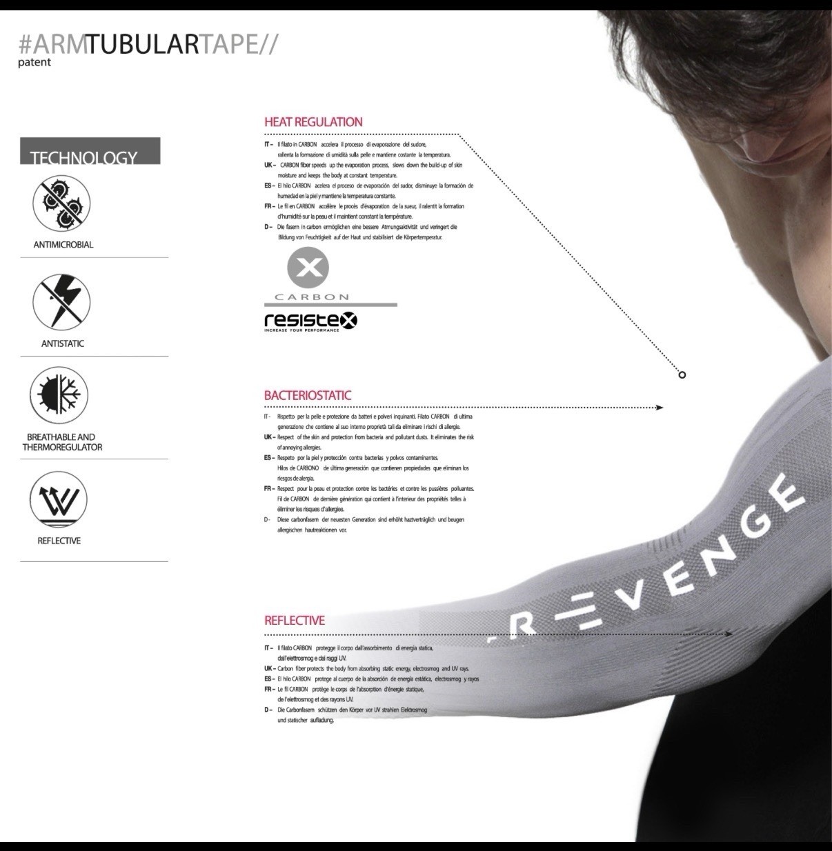 Revenge: Arm/Tubular Sleeve Tubular Tape Black- L Large