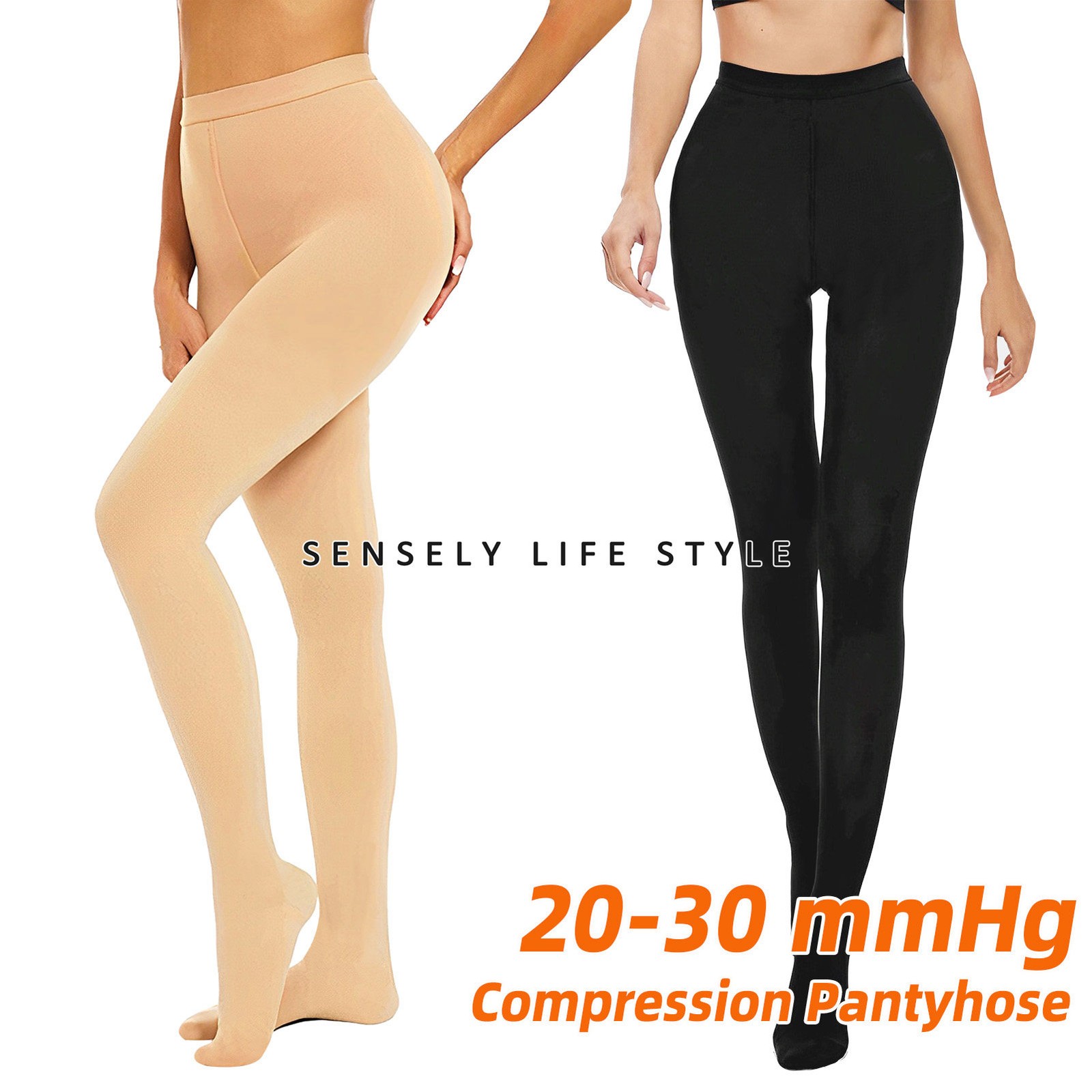 Compression Pantyhose for Women 20-30mmHg Closed Toe for Swelling Relief S-XXL