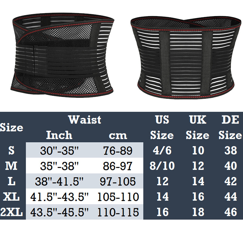 Adjustable Lower Back Brace Lumbar Support Waist Belt For Men /Women Pain Relief