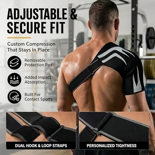 Shoulder Brace with Removable Gel Pad, Adjustable Compression Shoulder XX-Large