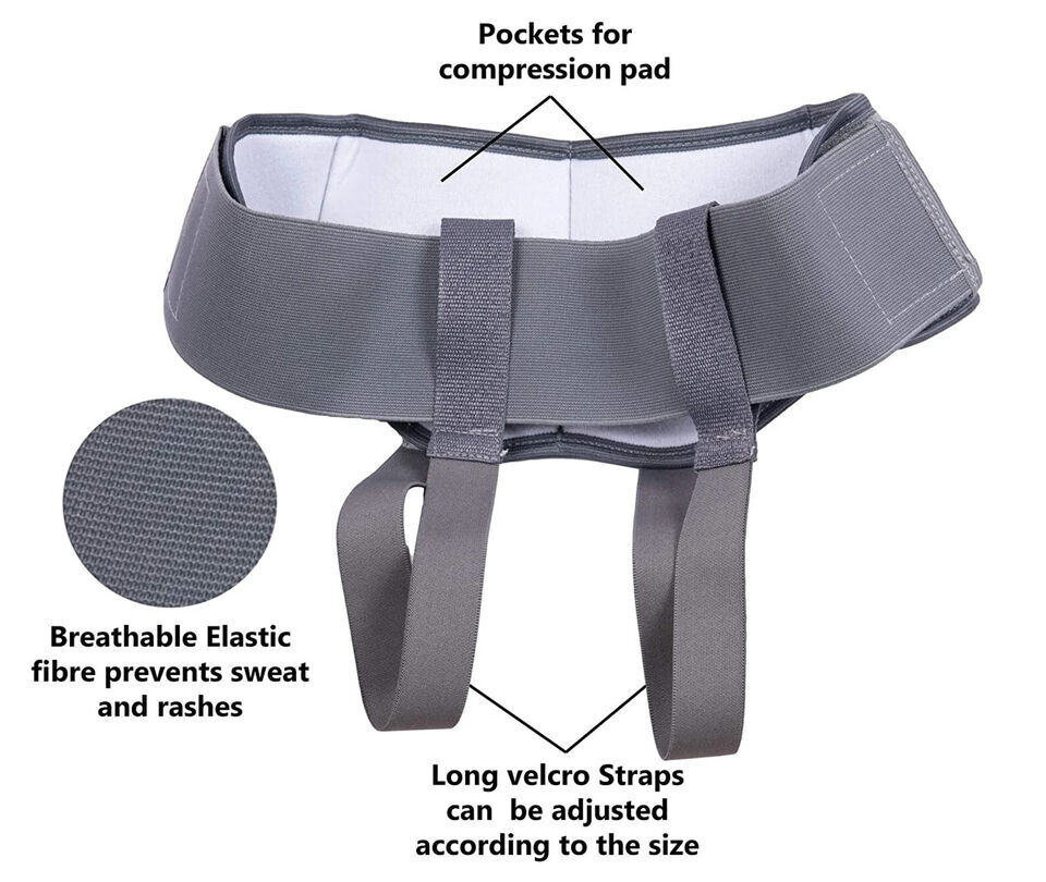 Hernia Support Truss with Removable Pressure Pads Double Hernia Pain Relief