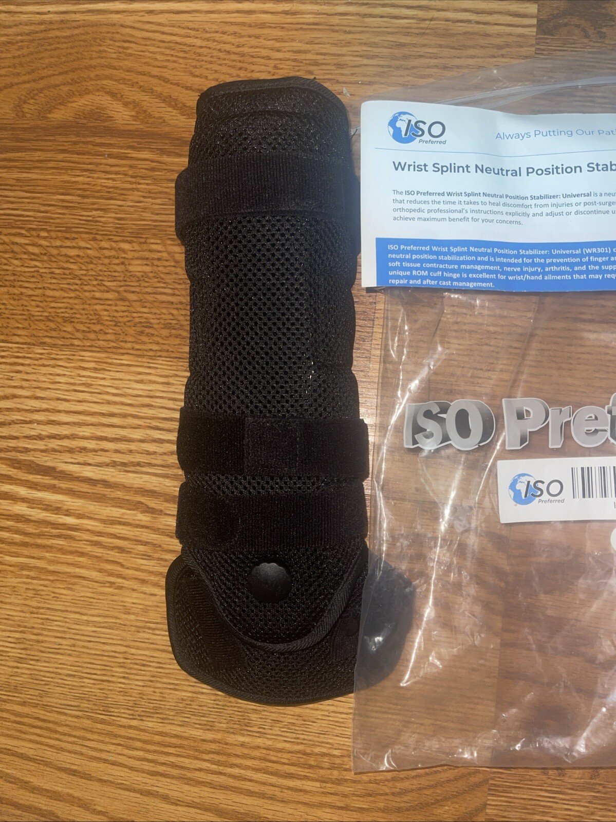 ISO-WR301 Preferred Wrist Splint Neutral Position Stabilizer Brace New In Bag