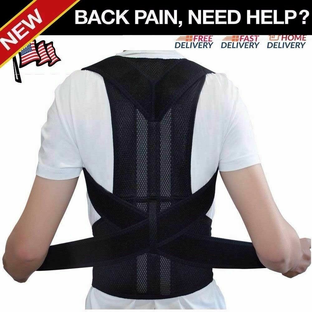 Soporte de Espalda y Columna Lumbar Ajustable Faja Cinturon Corrector de Postura
