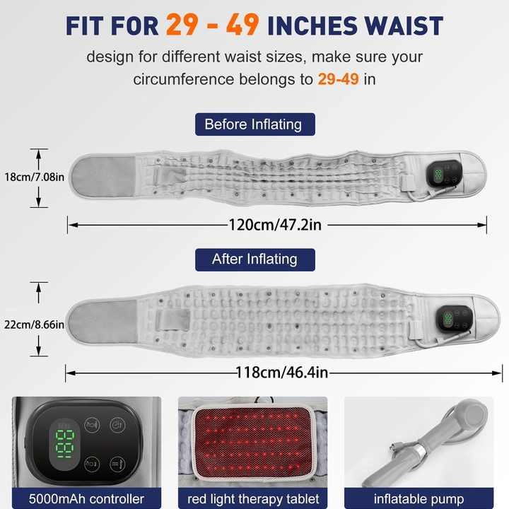 Heating Massage Decompression Belt Lumbar Support for Lower Back Pain Relief US