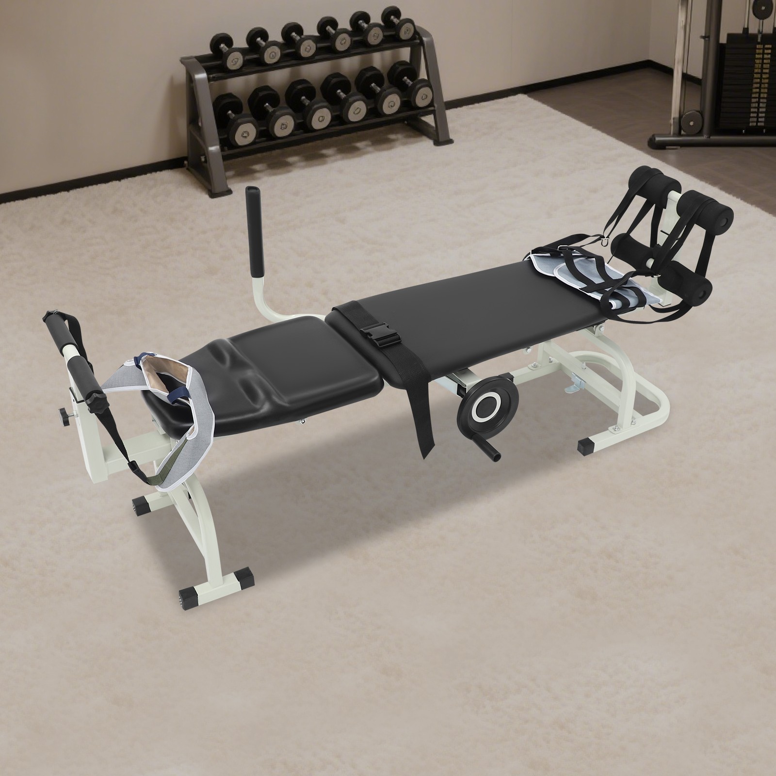Cervical Stretcher Massage Bed, Full Body Traction Device 330lbs Capacity
