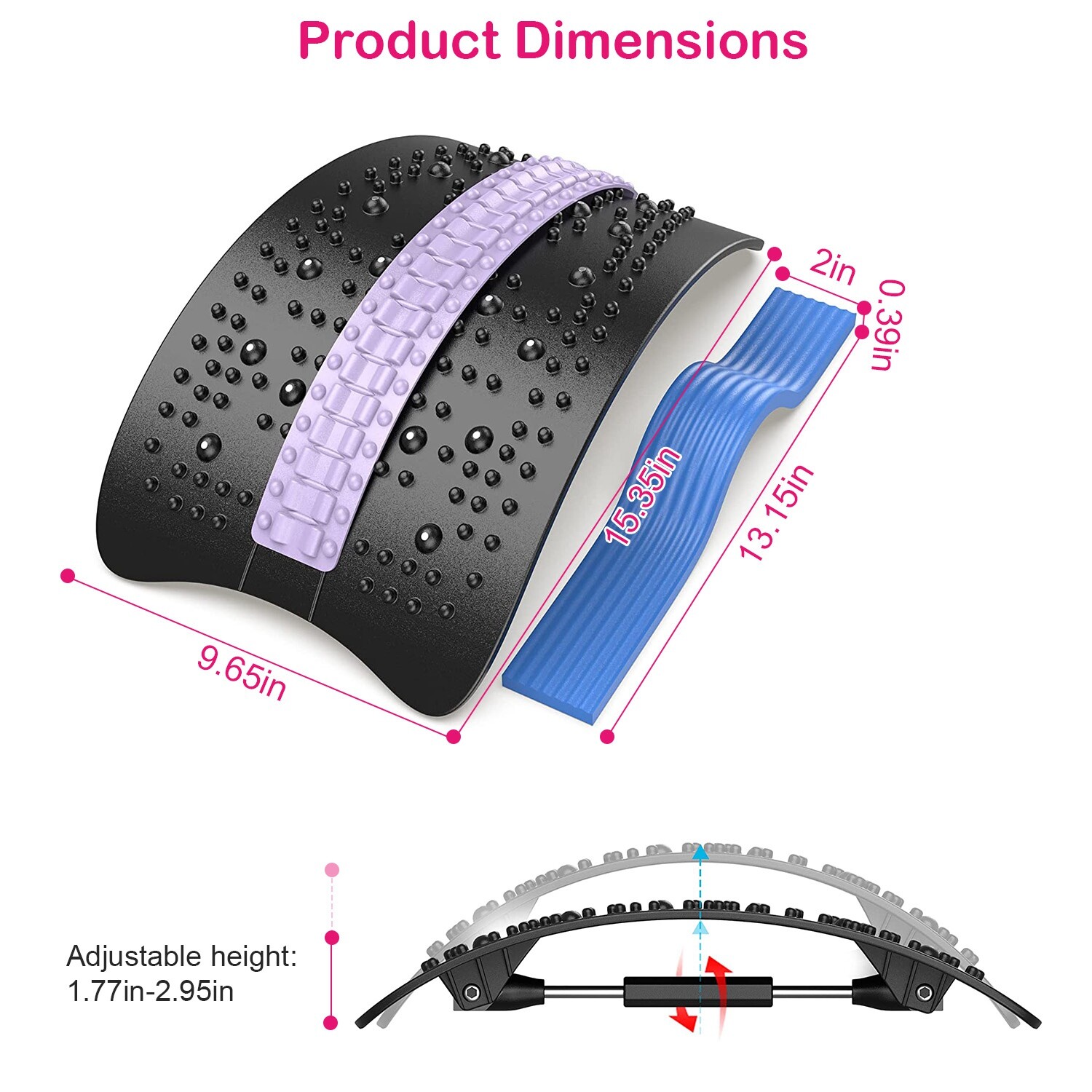 Back Stretcher Back Cracker Lower Lumbar Pain Relief Back Adjustable Height
