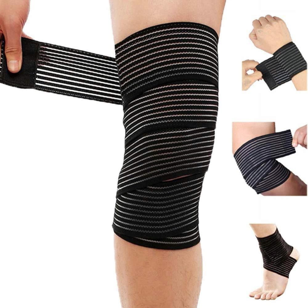 Extra Long Elastic Knee Wrap Compression Bandage Brace Support for Legs, Plantar
