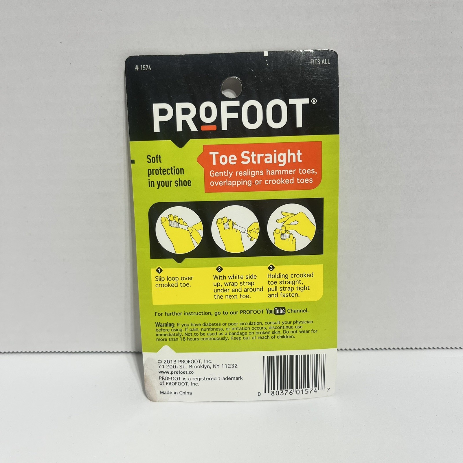 Profoot Toe Straight Hammertoe Wrap Comfortable One Size Fits All Gentle 1 Pair