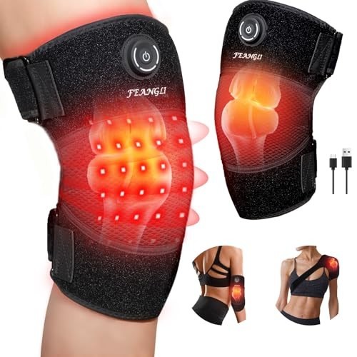 Wireless Rechargeable Infrared Light Therapy Knee Brace for Pain Relief, 660nm &