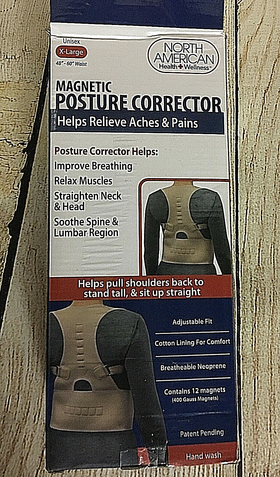 NORTH AMERICAN MAGNETIC POSTURE CORRECTOR X-LARGE 48″ – 60″ UNISEX ADJUSTABLE