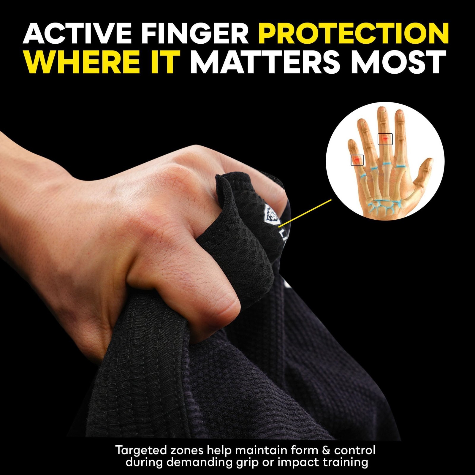 Double Flow Finger Sleeves – Joint Support & Compression for BJJ, Fitness, Volle