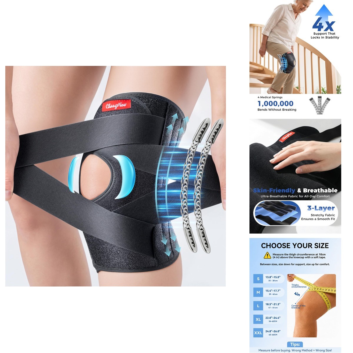 changenow HX011-PRO Knee Brace with Side Stabilizers