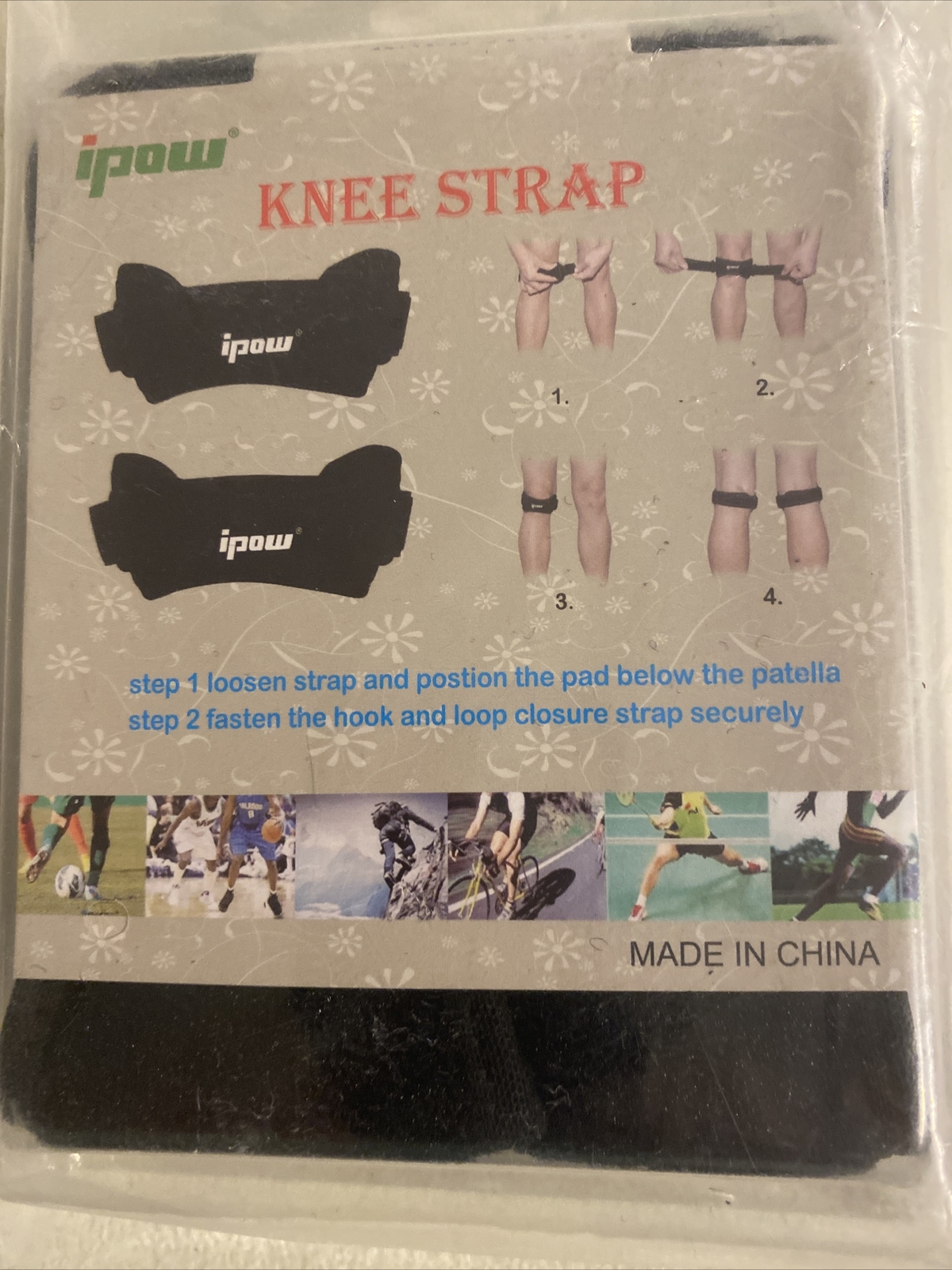 iPow Knee Straps- New Black HB-01