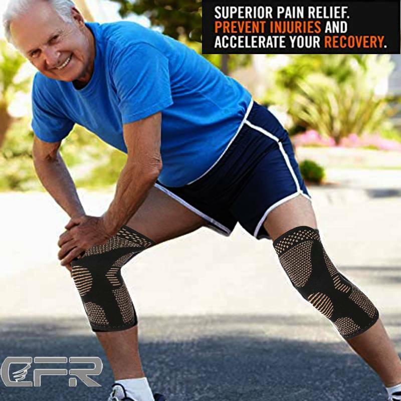 Copper Compression Knee Support Leg Sleeve Brace Sports Arthritis Injury Relief