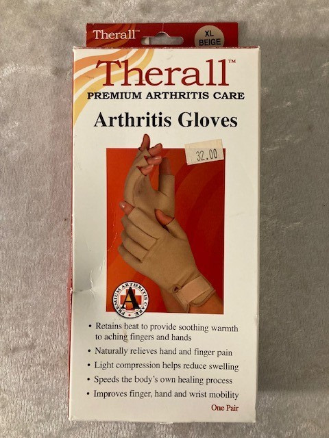 Arthritis Gloves X-Large FLA Therall Beige One Pair Fits 10.75″ -11.5″ Excellent
