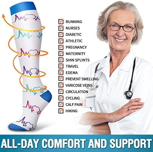 Bluemaple 6 Pack Copper Compression Socks for Women and Men Circulation-Best …