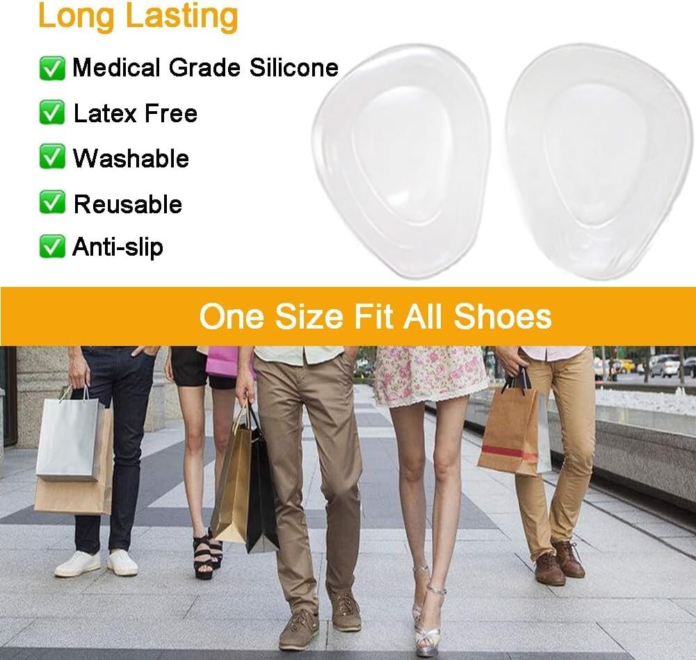 Metatarsal Pads Ball of Foot Cushions 8 Pack Gel Pain Relief for Men Women