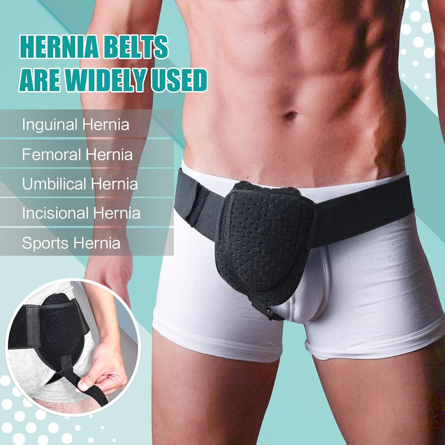 Inguinal Groin Hernia Belt Truss Brace Abdominal Groin Support Brace Removable