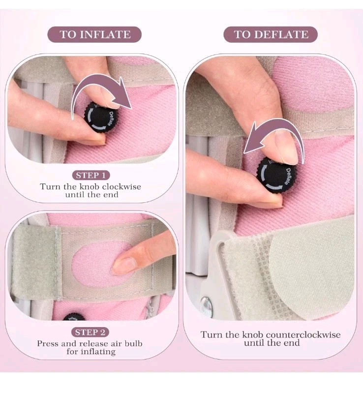 Adjustable Large Fracture Boot Walking Cast Pink Medical Grade Sprain