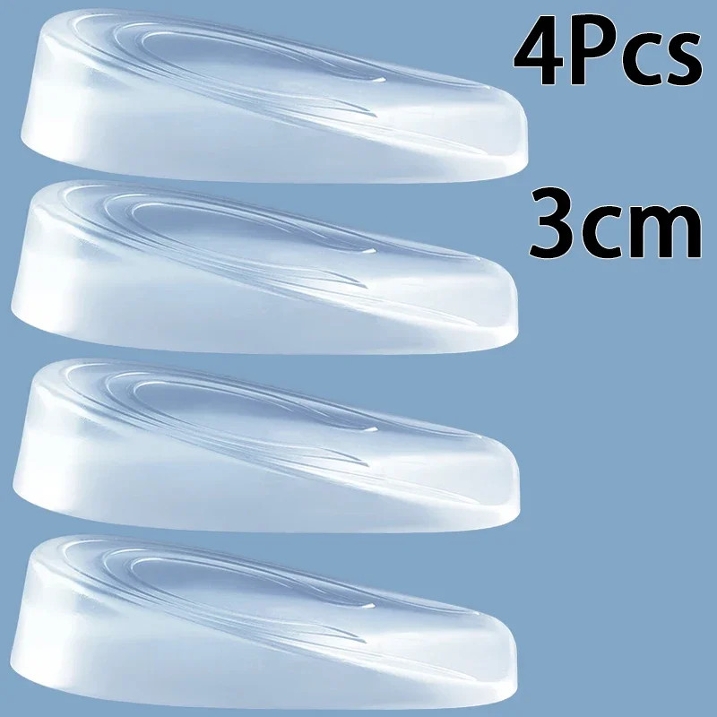 2pcs/4pcs Invisible Elastic Heel Pads Silicone Shock Absorbing Insoles Men’s and