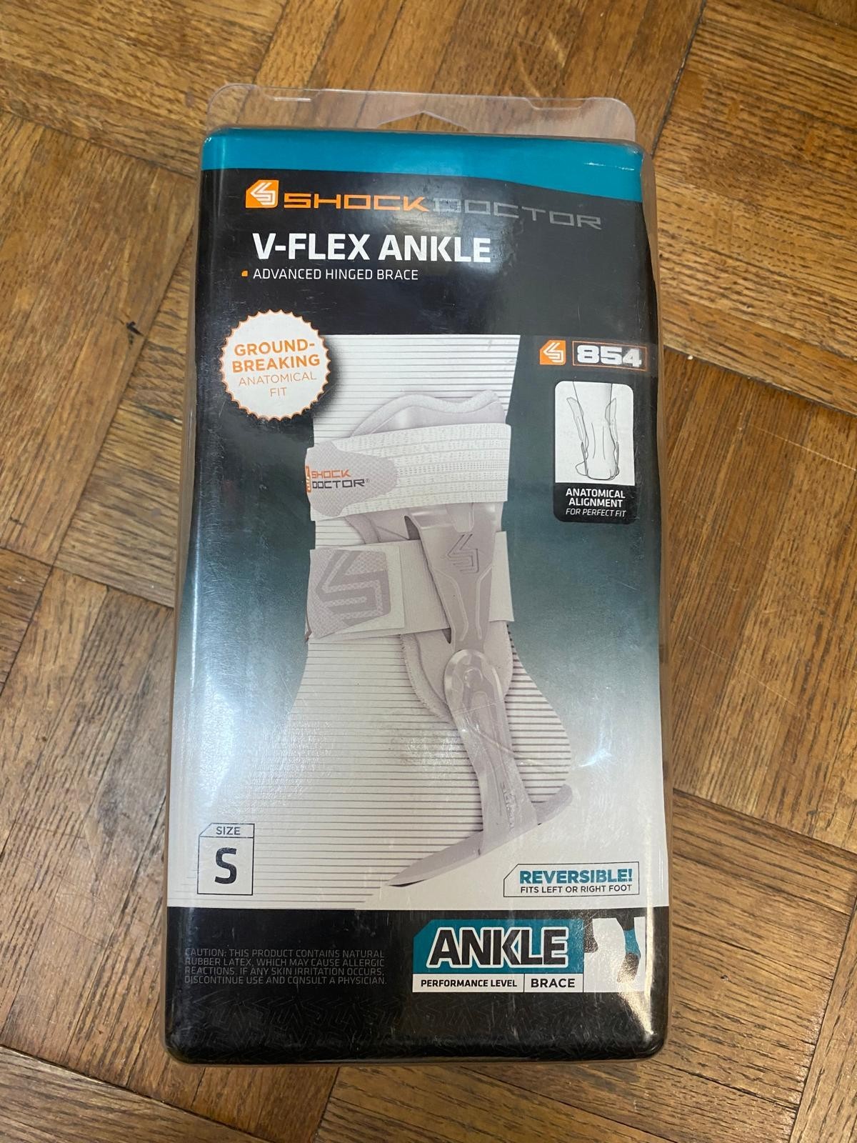 Shock Doctor [854 S White] V-Flex Ankle Advanced Hinged Brace fits Left OR Right