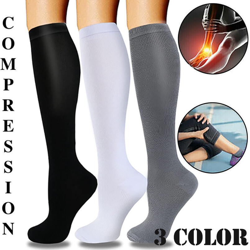 20-30 mmHg Moderate Compression Socks Leg Calf Relief 3x Closed Toe Stockings US