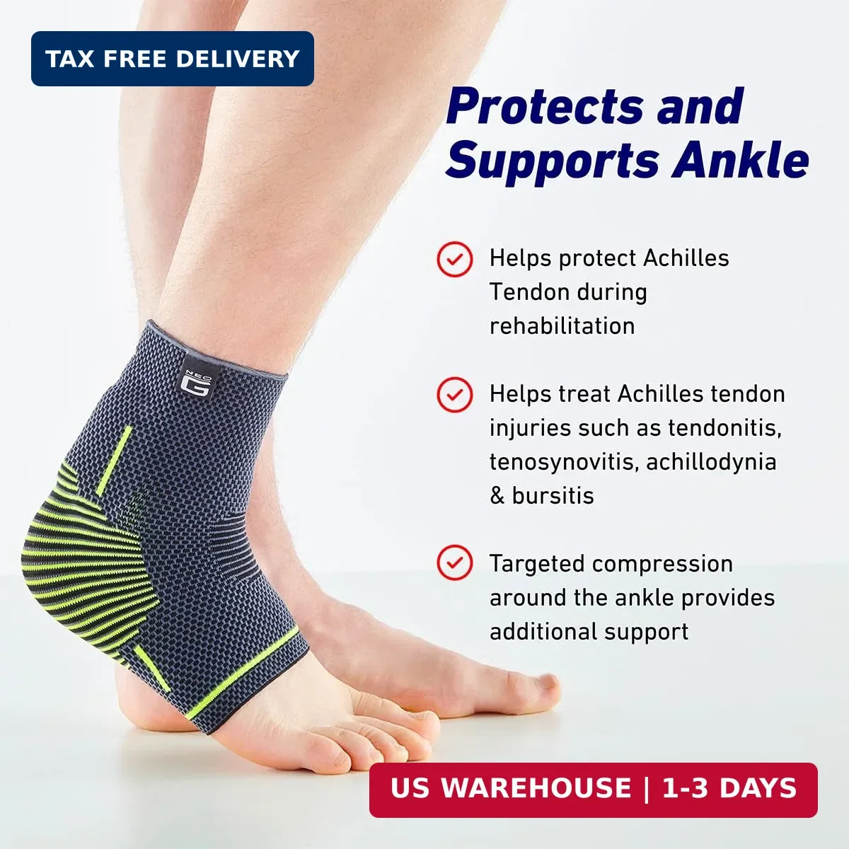 Achilles Tendon Support With Silicone Tendon Cushion – Achilles Tendonitis Br…
