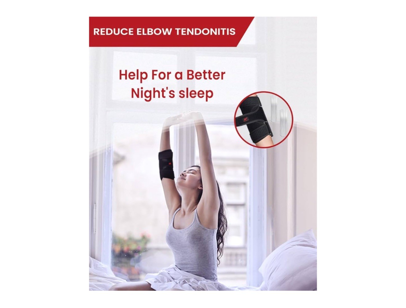 Elbow Brace Comfortable Night Sleep, Cubital Tunnel Syndrome, (M)