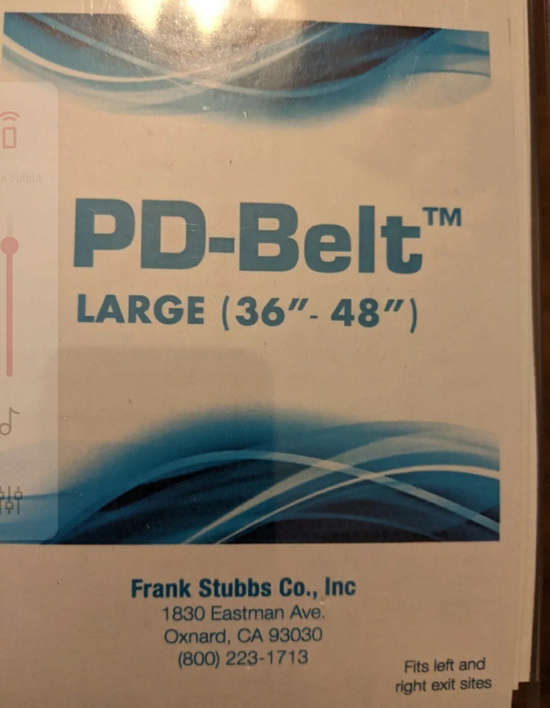 Peritoneal Dialysis Belt PD-Belt Large 36″ – 48″ by Frank Stubbs NEW