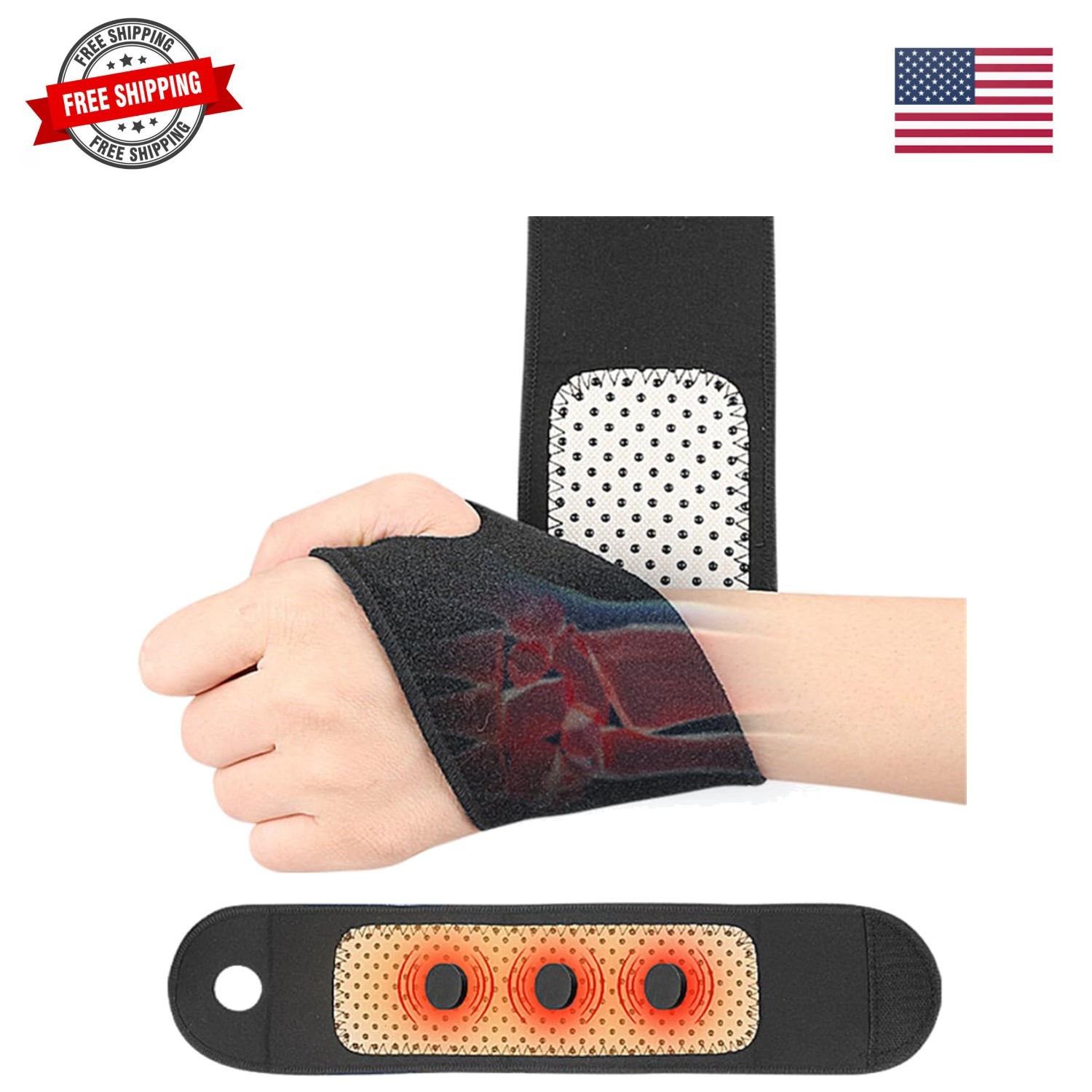 Wrist Brace for Carpal Tunnel, 1 Pair Adjustable Wrist Straps with 3 Magnets,…