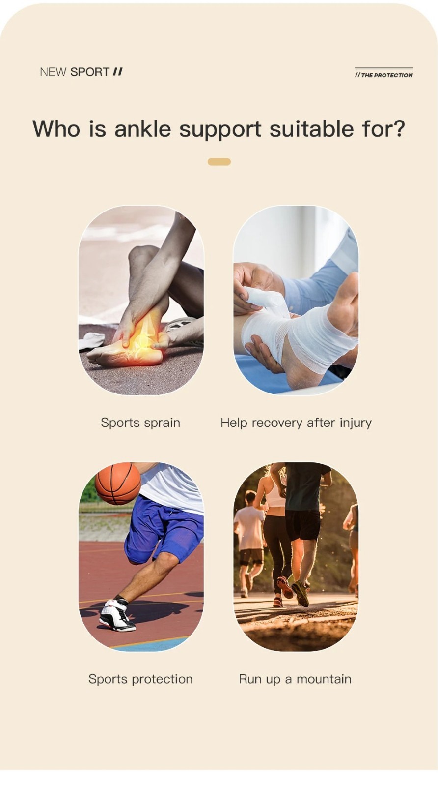 Copper Ankle Support Brace Compression Sleeve Foot Pain Relief Sock
