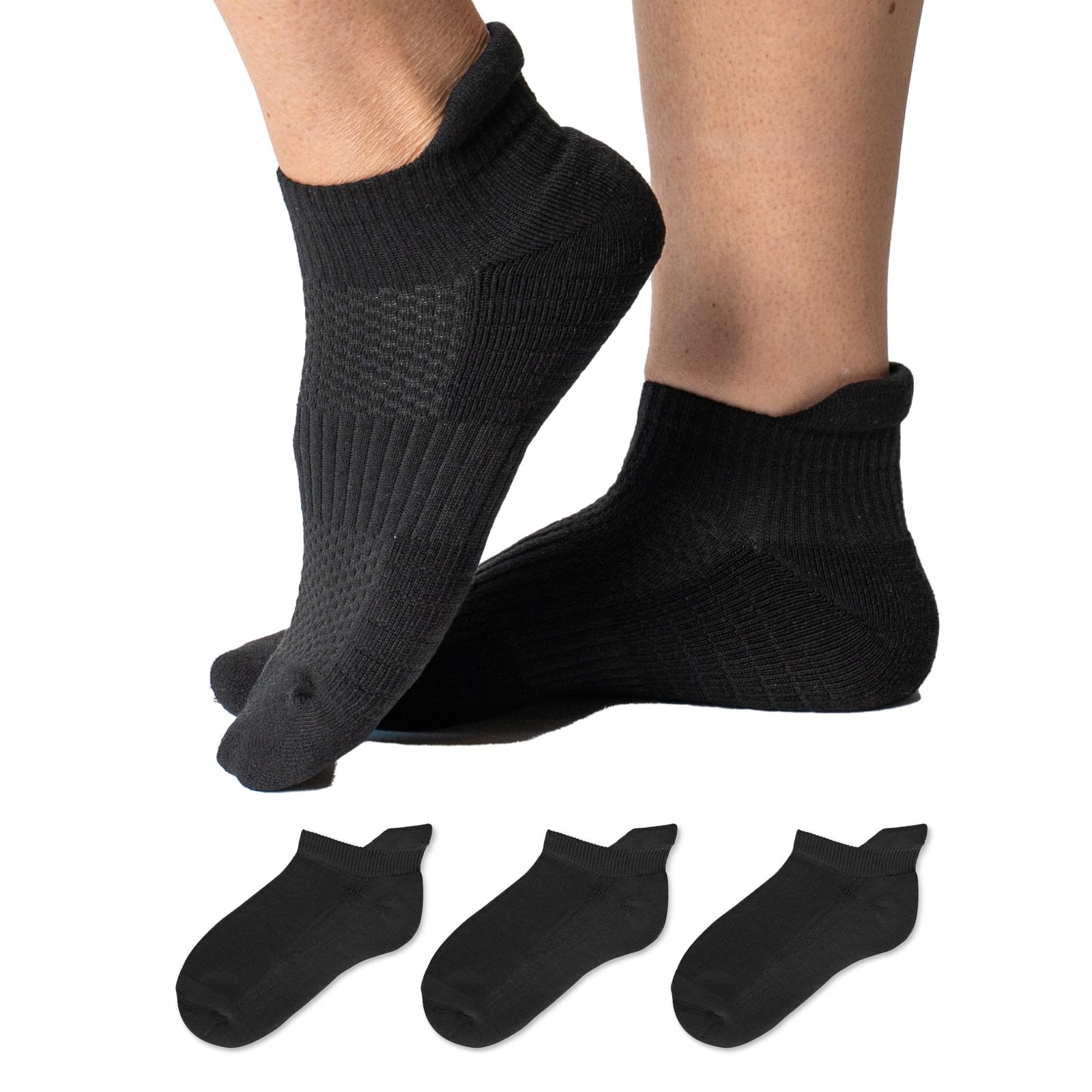Ankle Compression Socks for Women & Men 3 Pack, 14 mmHg Support Improves Circ…