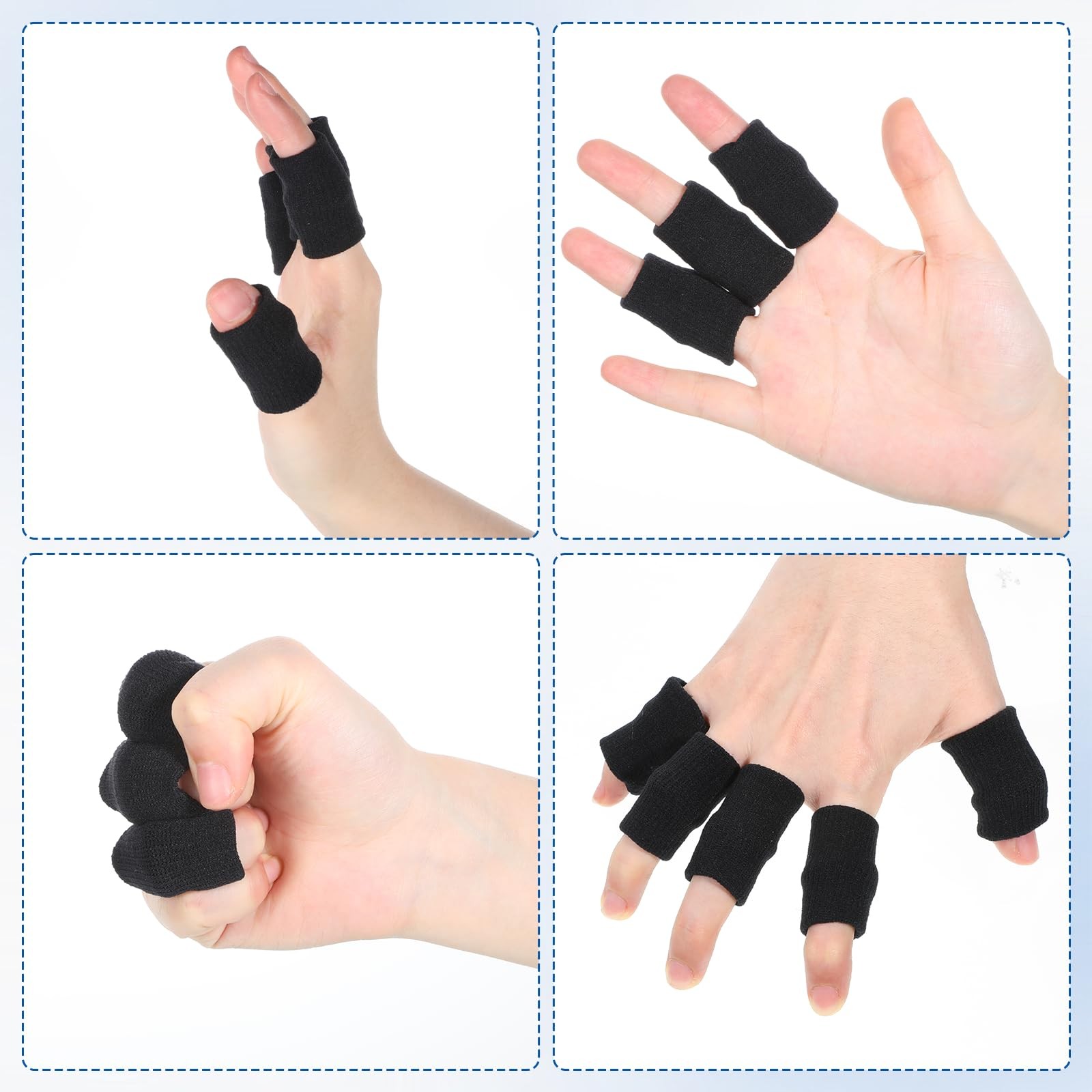 10 Pcs Finger Sleeves Finger Compression Protectors Elastic Finger Covers