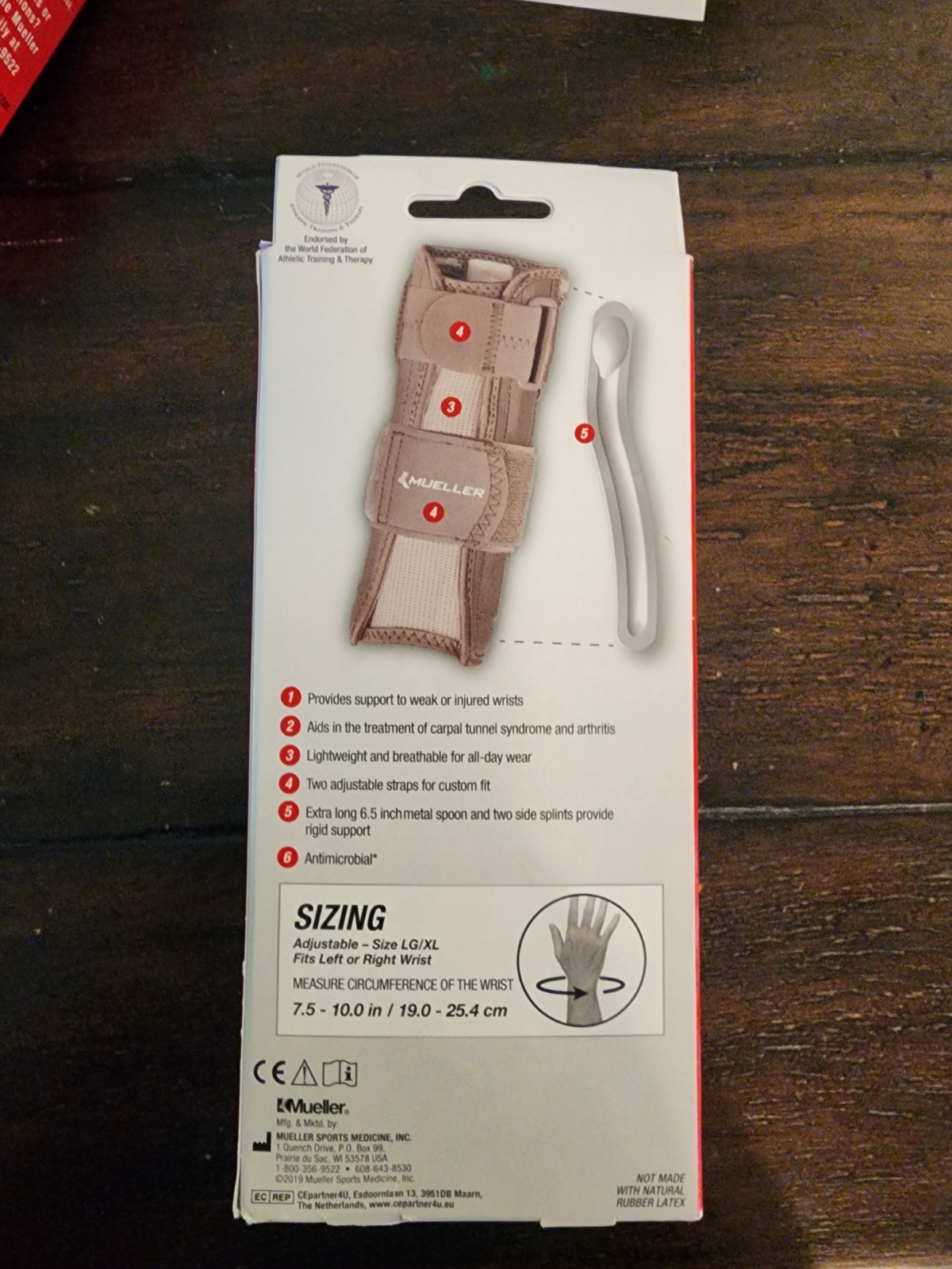 NEW Mueller Reversible Wrist Stabilizer LG/XL Left or Right Wrist Brace Support