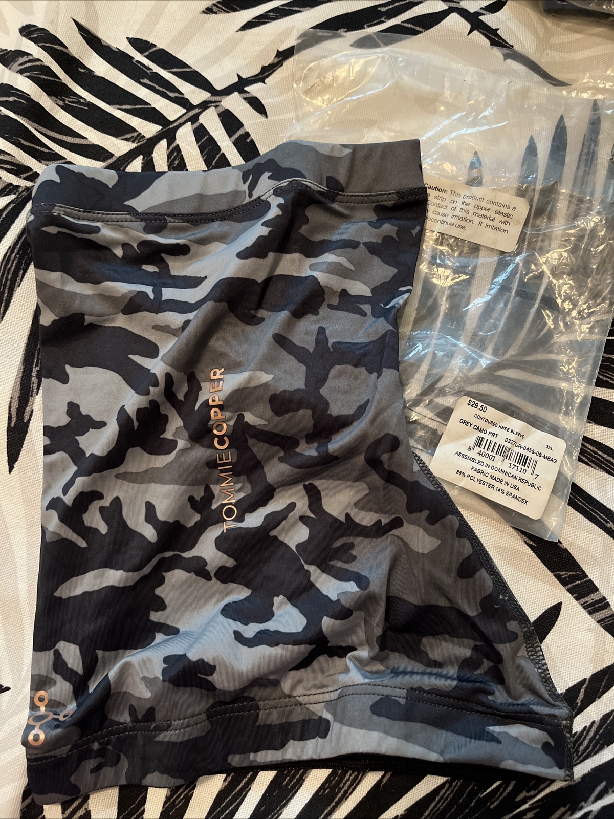 Tommie Cotton Contoured Knee Sleeve Grey Camo Sz 3XL NEW