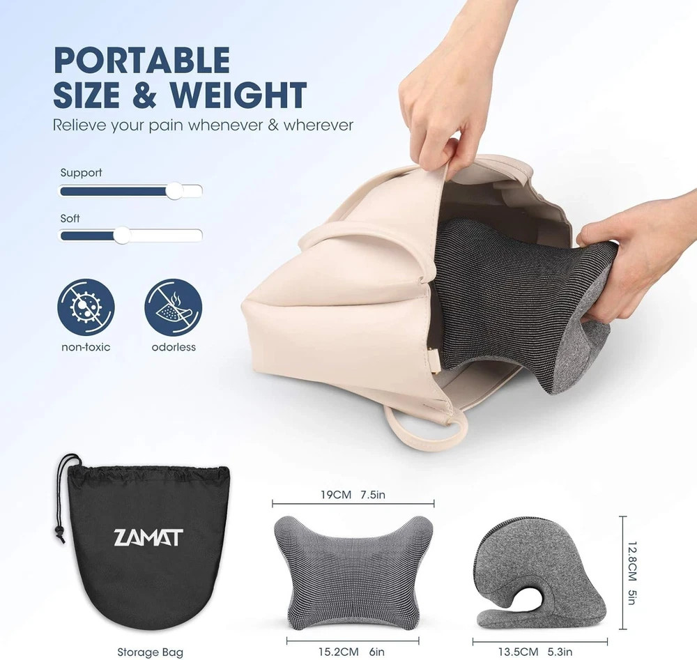 Neck Pain Relief Pillow Magnetic Therapy Cervical Traction Device Travel